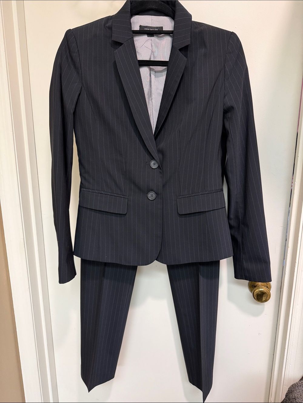 Ann Taylor Navy Pinstripe Women's Blazer and Pants Suit